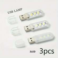 Bộ 3 đèn ngủ mini USB, đèn cắm trại USB, bóng đèn LED mini, đèn ngủ cắm điện với 3/8/24 bóng, thích hợp cho phòng tắm, phòng ngủ, đọc sách, ngủ, cắm trại. - ánh sáng trắng - Xem 7