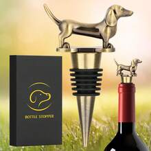 1pc Dachshund Wine Stopper, Single Packed With Black Velvet Bag/Gift Box, Made Of Zinc Alloy, Fun Dog Champagne Bottle Stopper, Available In Antique Bronze Or Deep Silver, Perfect For Festival/Corporate Event/Party/Birthday Gift,Dachshund, Dog,Dog,Dauchound,Labrador,Werner Dog,Sausage Dog,Dog,Dachshund - Multicolor - View 7