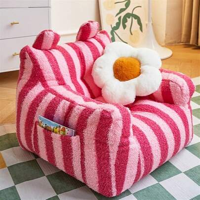Cute Cartoon Kids Chair, Plush Comfortable Mini Sofa And Reading Nook Lounger, Small Princess Couch For Girls