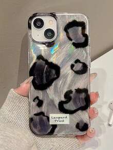 猎豹纹单件羽毛雪纺黑色豹纹防震全包手机壳保护套，兼容 11/12/13/14/15/16/17/Pro Max - 黑色 - 查看 2