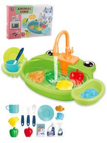 Electric Dishwasher Toy Set, Automatic Water Circulation, Rich Accessories, Educational & Interactive Game, Gift For Boys & Girls, Birthday Present, Random Accessories, Batteries Not Included - Multicolor - View 14