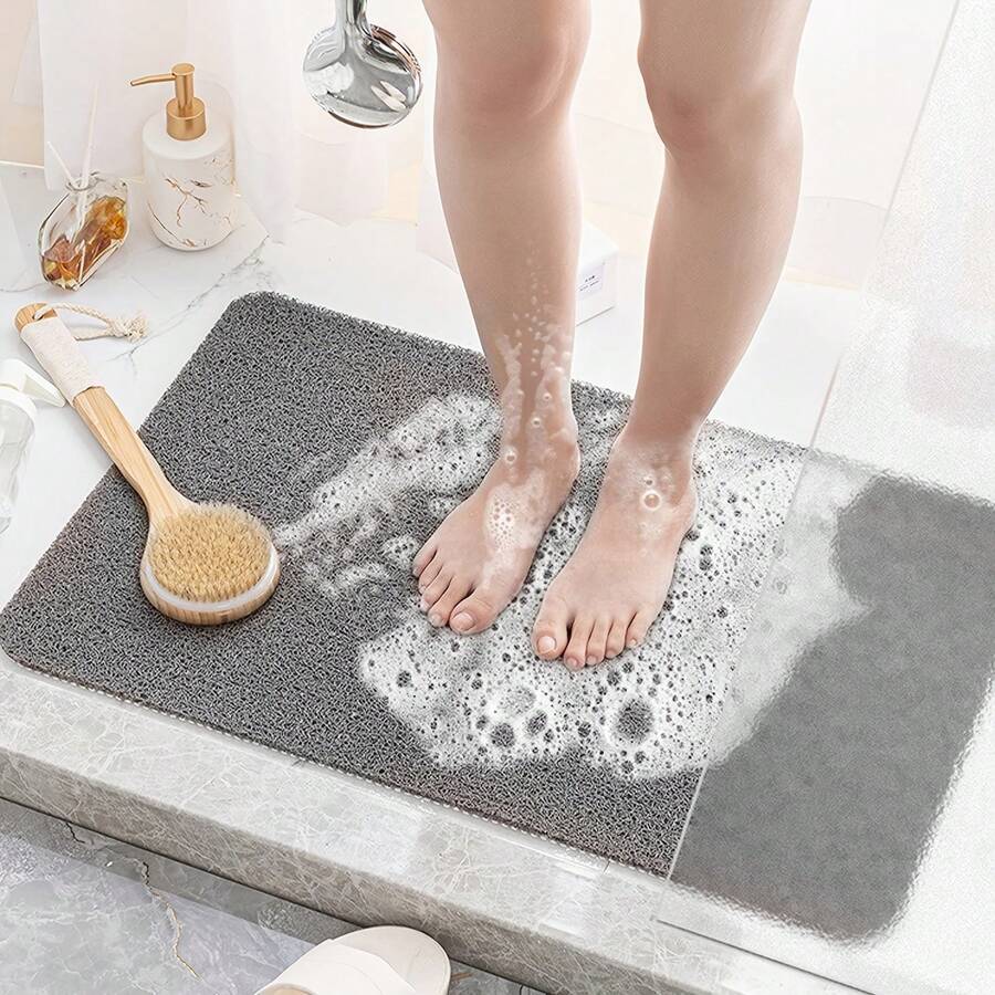 Quick-Dry Non-Slip Loofah Shower Mat - Soft And Absorbent Bath Mat, Quick Drying Bath Mat PVC Loofah Shower Stall Mat Bathtub Mat For And Comfortable Showering, Kitchen Area Rugs, Laundry, Bedrooom, Shower, Humid Area, Indoor Mat, Bathroom Accessories