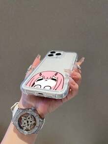 1ピンクヘアの女の子柄のスマホケース、TPU素材のエアバッグ付きスマホケース、フェスティバルギフトとして贈ることができます、11、12、13、14、15、16 Pro /Promax/14、15、16 Plus 17/Air/Galaxyモデルに適しています、男性用と女性用のスマホケース - クリア - チェックする 7