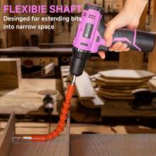 FADAKWALT Cordless Lithium-Ion Drill Set, 12V Electric Drill Set, Pink Electric Drill With Battery And Charger, 3/8-Inch Keyless Chuck With 21+1 Torque Gear Setting, Suitable For Women's Gardening DIY Projects, Home Decoration Maintenance And Other Electric Tool Sets - Xem 7