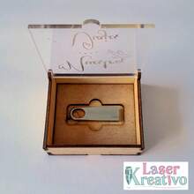 Caja Guardar para USB en Triplay Natural 3 MM (7 x 7 cm) - Multicolor - Ver 2