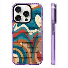 Abstract Swirls Phone Case, Retro Groovy Style, For Compatible With IPhone 17/17pro/17promax/17Air/Iphone16/16pro/16plus/16promax/15/15promax/15pro/11/12/13/14promax/12mini/13mini/11pro/11promax/12pro/12promax/13pro/13promax/14pro/14promax, Unique Art Gift, Vibrant Organic Pattern Present - Purple - View 5