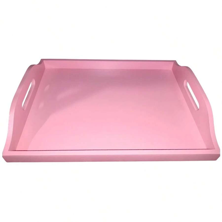 Low-Edged Tray With Handle For Coffee Corner, Office Organization, Break Room, Capsules, Elegant And Practical. - Rosa Pálido - Ver 1
