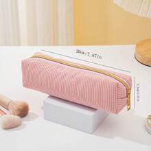 1pc Durable Zipper Pencil Case, Stationery Organizer Pouch, Suitable For School Supplies, Office And Home Use - Multicolor - View 10