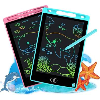 2 Pack 10 Inch LCD Writing Tablet For Kids, Electronic Drawing Pad And Doodle Board For Ages 3-8, Birthday And Birthday Gifts For Boys And Girls,Back To School Gift Drawing Board (Pink & Blue)