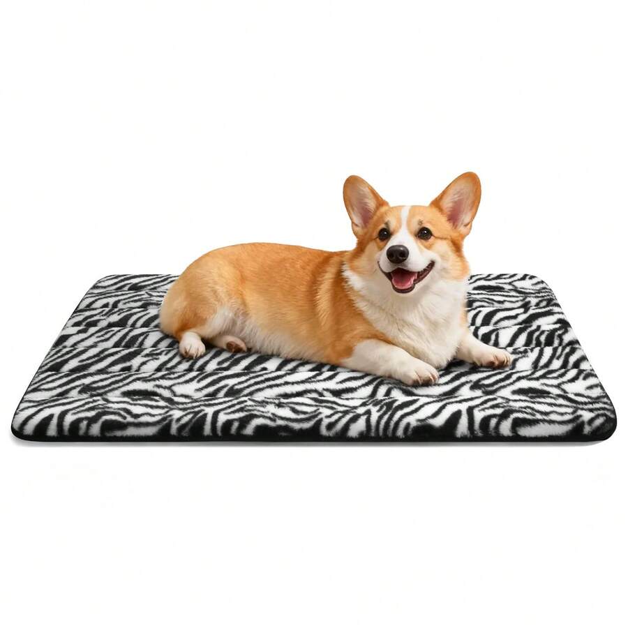 EDIMENS Large Dog Mat, Machine Washable & Anti-Slip Fluffy Crate Pad, Reversible Pet Mattress For Medium Large XL Dogs, Soft Kennel Pad Indoor Portable