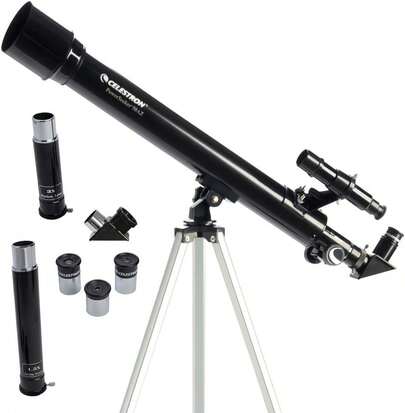 Celestron - PowerSeeker 50AZ Telescope - Manual Alt-Azimuth Telescope for Beginners - Compact and Portable - Bonus Astronomy Software Package