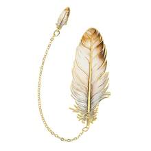 1件完美精致高纯度不锈钢羽毛便携式吊坠书签，珍贵文具用品礼品，具有金属质感 - 送给同学、朋友、老师。 - 羽毛 - 查看 11