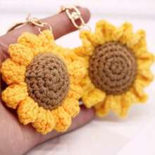 1 Móc khóa đan hoa hướng dương, vòng lò xo vàng sáng tạo, mặt dây chuyền kim loại trang trí cho túi xách, thích hợp để trang trí hàng ngày, phụ kiện ô tô, túi xách, đồ dùng học tập, phong cách Goth Y2k dễ thương - Màu vàng - Xem 6