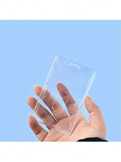 Horizontal Acrylic Transparent Card Holder, Acrylic Card Sleeve Transparent ID Card Case Heavy Duty Card Protector Transparent Badge Holder Vertical Office Supplies, The Card Holder Design Has A Thumb Slot, Which Allows You To Easily Slide And Remove The Card, Very Suitable For People Who Need To Open The Card Holder Frequently, You Can Use This Card Holder Conveniently.