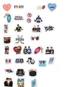 60Pcs Heated Rivalry Stickers TV Show Stickers Scrapbook Aesthetic Stickers Pack Fashion Cartoon Stickers Heated Rivalry Book Stickers Vinly Waterproof Stickers For Water Bottle,Computer,Laptop,Phone,Luggage,Notebook,Fridge - Multicolor - View 6