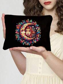 这款手提包兼化妆包饰有神秘的日月图案，可用作护肤品收纳包，大容量时尚简约亚麻材质，适合户外野餐、聚会、旅行和购物。这款大号包包也适合学生和返校学生使用。图案包含阿拉伯语、中东元素、斋月、星月、油灯、骆驼和阿拉伯祝福语。斋月吉祥 (Ramadan Mubarak)、斋月吉祥 (Ramadan Kareem)、奉至仁至慈的之名 (Bismilah)、开斋节快乐 (Eid Mubarak)、开斋饭 (Iftar) 和情人节礼物。 - 彩色 - 查看 15