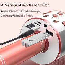 1个无线麦克风，具备唱歌和音频功能，家用KTV移动音乐音箱，卡拉OK唱歌设备，适合青少年和成人聚会娱乐 - 彩色 - 查看 8