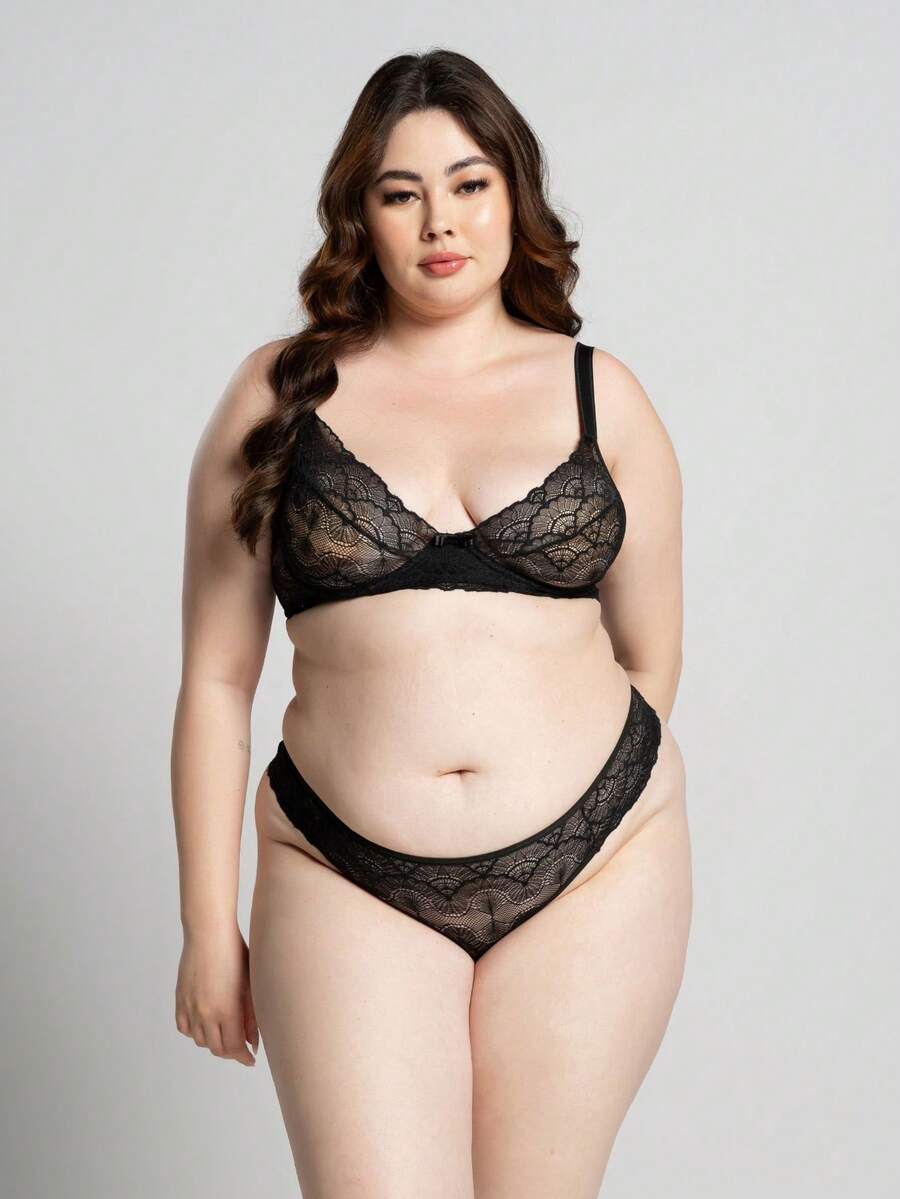 Plus Size Sexy Lingerie - Black - View 1