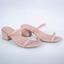 Women's Sandal, Block Heel Clog, Sizes 34 To 42, 2-Strap Model. - 米色 - 查看 2