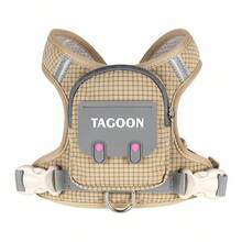 Arnés reflectante ajustable para mascotas y correa, adecuado para perros medianos y pequeños, diseño integrado de mochila para viajes al aire libre, senderismo y paseos, mochila con correa para el pecho de la mascota - Multicolor - Ver 10
