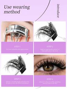 15D Fluffy Cluster Eyelash Extensions, Natural Curl, Comfortable Wear, Eyelash Extension Set - Black - View 2