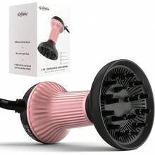 Difusor para Secador de Pelo 2 en 1, con Tecnología Iónica y Cerámica, para Cabello Rizado u Ondulado, Mejora y Define los Rizos - Rosado - Ver 10
