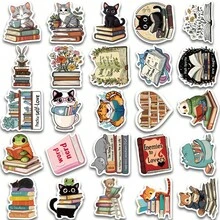 50PCS Animal Reading Cartoon Graffiti Stickers, Decorating Mobile Phones, Guitars, Laptops, Suitcases, Waterproof Stickers - Multicolor - View 11