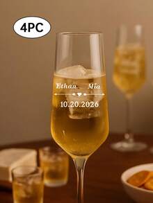 1/4/8 miếng dán nhãn pha lê tùy chỉnh cho đám cưới, in chữ theo yêu cầu, nhãn dán pha lê cho ly sâm panh trong đám cưới và tiệc tùng, quà tặng đám cưới cho cô dâu và chú rể. - A - Xem 15