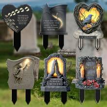 永恒纪念个性化亚克力墓碑 - 向亲人致敬，长期户外保存，多种墓碑纪念桩款式可供选择，经典亚克力户外纪念牌匾，经久耐用 - B - 查看 2