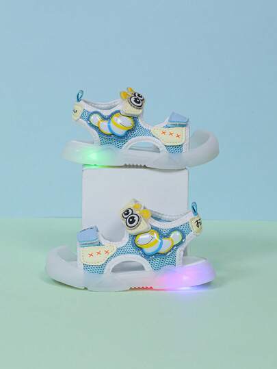 1 Pair Cute & Fashionable LED Lighting Soft Bottom Anti-Kick Crib Shoes, Easy To Put On/Take Off, Suitable For Indoor & Outdoor Wear