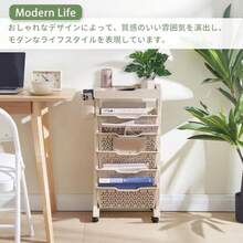 VECELO 書架 スリム本棚 5段 教科書収納 幅39X奥行き18.8X高さ75.2cm ファイルワゴン 可動式 隙間収納 組立簡単 多機能 キャスター付き インテリア 大容量 安定性 本立て 省スペース 北欧 オープンシェルフ マガジンラック 子供用 学生用 教室 オフィス リビングルーム 漫画 絵本 ベージュ - ベージュ - チェックする 3