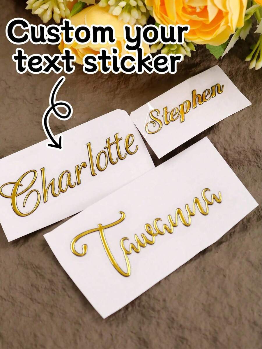 Customized Name Stickers, Wedding Stickers, Personalized Water Bottle Stickers, Customized Gold Crystal Label Stickers, Customizable Thank You Stickers, Business Label Stickers, Logos, Gift Box Stickers, Notebooks, Books, Plates, Gold, Business, Bridesmaids, Birthday Gifts, Couples, Mother's Day
