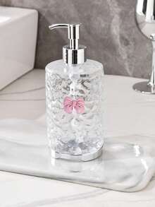 Dozator de săpun lichid reîncărcabil pentru baie, corp transparent ondulat, poate conține demachiant facial, gel de duș și alte lichide, dozare ușoară, articole de toaletă de călătorie, decor DIY pentru casă, accesorii pentru baie, decor de Crăciun, sticlă de reumplere cu agent de curățare cu arc și valuri de apă - clar - Vizualizare 12