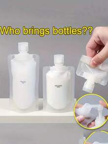 1/5/10/15pcs 1.01/1.69/3.38oz Portable Lotion Cosmetic Packaging Bags, Shampoo Squeeze Pouch, Reusable Refillable Travel Bottles - متعدد الألوان - مشاهدة 1