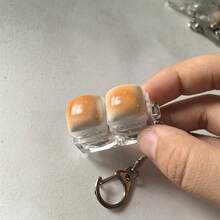 1个焦糖面包造型钥匙扣，减压指尖玩具，机械键盘开关测试器，钥匙圈，桌面装饰，手机挂饰，创意新奇抗焦虑手指玩具 - 彩色 - 查看 11
