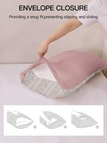 2/3件套花卉印花床上用品套装，超级柔软透气，饰以可爱花卉图案，带您进入梦幻般的世界！完美适配双人床/标准双人床/大号双人床/特大号双人床，可机洗，通过Oeko-Tex认证 - 彩色 - 查看 6