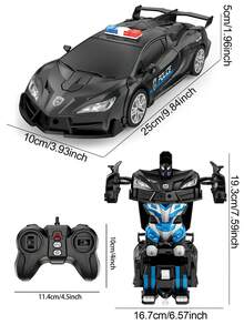1pc Transforming Toy Car Robot, One-Key Transformation To Robot, With Flashing Light, 2.4GHz Transformable LED Headlight Remote Control Car - Yellow Sports Car, Black Sports Car, 360 Degree Rotation, One-Key Transformation, Flashing Light, Ideal Birthday Gift For Boys And Girls - Multicolor - View 7