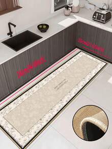 3.5mm Thick Soft Rubber Linen Kitchen Mat, French Vintage Farmhouse Style Absorbent Kitchen Rug With Sewn Edges To Prevent Peeling, Water-Absorbing And Easy To Clean Doormat, Suitable For Kitchen, Bathroom, Laundry Room, Hallway, Living Room And More - Multicolor - View 18