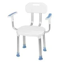 Shower Chair With Backrest And Armrests, Non-Slip, Height-Adjustable Shower Stool, Shower Chair For The Elderly - A - View 2