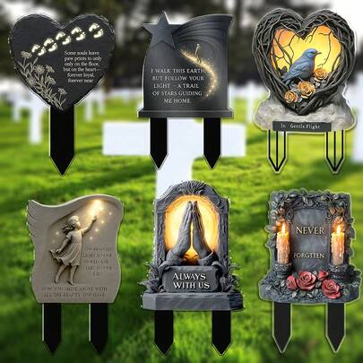 Evig personlig minnesplakett i akryl för kyrkogården - Hyllning till släktingar, långsiktigt utomhusbevarande, flera stilar av minnesstänger för kyrkogården att välja mellan, klassisk minnesplakett i akryl för utomhusbruk med stark hållbarhet