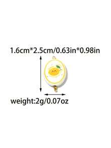 3pcs/Pack Ceramic Strawberry, Pineapple, Lemon, Sun Oval Shaped Bent Needle Accessories - Gold - View 7