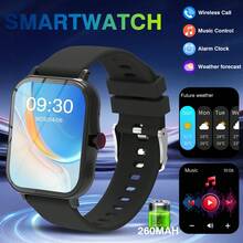 1.83英寸全触控屏智能手表，具备消息、通话、计步器、提醒功能，兼容和安卓系统，健身追踪器，男女皆宜，生日礼物佳选。 - 彩色 - 查看 1