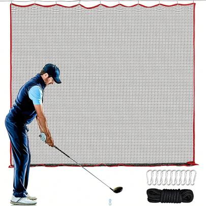1pc Durable Golf Practice Net, Reinforced Edge High Impact Golf Hitting Net, Sturdy Golf Training Net Suitable For Indoor, Backyard, Garage Practice, Helps Golfers Improve Swing Accuracy And Ball Control