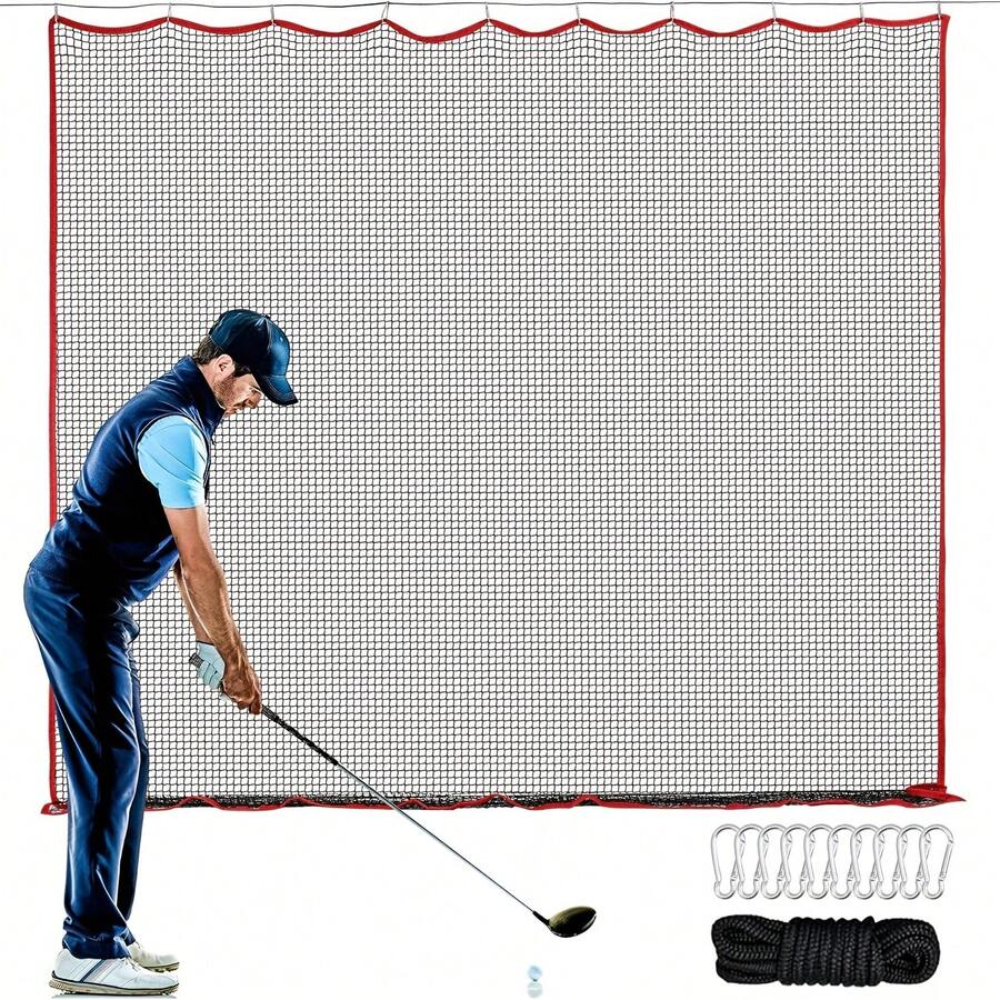 1PC Heavy Duty Golf Practice Net, High Impact Resistant Golf Hitting Net With Reinforced Edging & Stable Base, Portable Foldable Golf Training Net For Indoor, Backyard, Garage, Home & Driving Range Use, Golf Swing Trainer Aid For Improving Swing Accuracy, Ball Control & Hitting Skills, Quick Setup Sturdy Golf Net For Beginners, Golf Lovers & Golfers, Essential Golf Training Equipment For Indoor Outdoor Practice - Multicolor - View 1