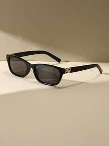 男女通用黑色复古方形小框太阳镜，经典塑料时尚眼镜，夏季度假必备复古防紫外线太阳镜，适合海滩、旅行、驾驶和日常佩戴 - 黑色 - 查看 2