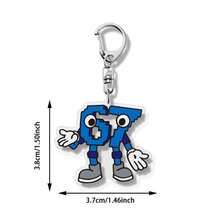 1pc 2D Flat Funny "67" Number Keychain - Fashionable "67" Number Keychain, Can Be Hung On Bags And Backpacks - Suitable As A Unique Christmas Gift, 2D Flat - Multicolor - View 7