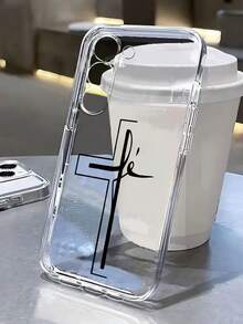 Religious Cross Painted Hollow Transparent Painted Minimalist Fashion Creative Shockproof Phone Case Compatible With IPhone 17/17Pro/17ProMax/16/11/16Pro/16Plus/16ProMax/16E/15ProMax/13/14/12/XS/XR/7G/8P, Compatible With Samsung Galaxy S25/S25Plus/S25 Ultra/A16/A36/A26/A56/A50/A12/A32 - Multicolor - View 7