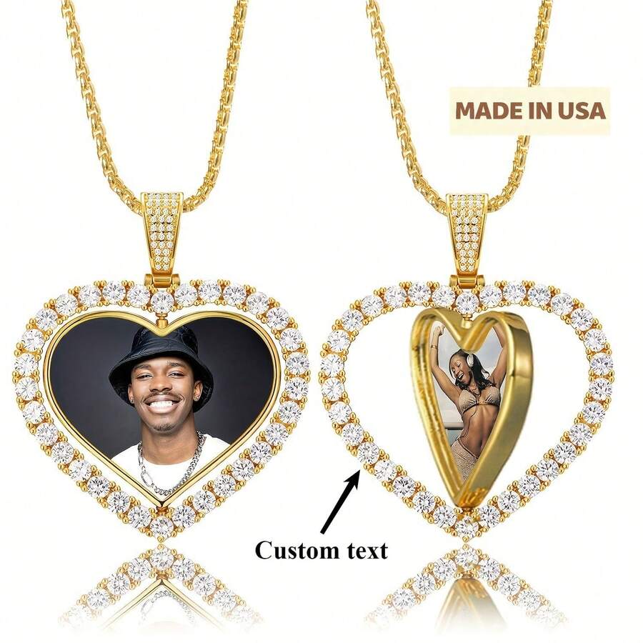 [Customization] Personalized Picture Necklace, Hip-Hop Picture Chain, Personalized Gifts For Fathers, Men, And Women, Customized Photo Pendant Necklace With Great Commemorative Significance - Multicolor - View 1