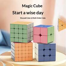 2026 New Arrival Colorful Morandi Cube 2x2 3x3 4x4 5x5 Puzzle Brain Teaser, Perfect Gift For Birthday, Holiday, Valentine's Day, Easter, Hand Exercise, Party Favor, Interesting Creative Gift For Teens - Multicolor - View 2