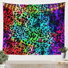 Rose Cheetah Tapestry Wall Hanging Leopard Print Tapestry For Kids Boys Girls Children Romantic Red Rose Floral Wall Tapestry(17) - 白色 - 查看 1